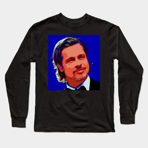 brad pitt Long Sleeve T-Shirt by oryan80